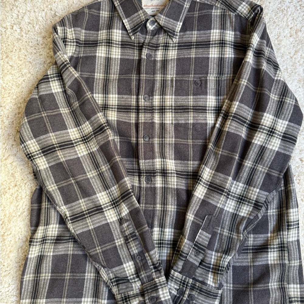 Men's Gray Plaid Shirt